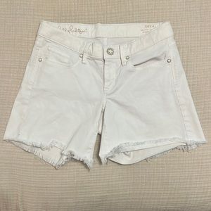 Lilly Pulitzer South Ocean Short-White Cutoffs-Size 4